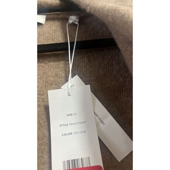 Vince Collarless Cardigan Coat Italian Wool Alpaca Bouclé Knit Camel XL NWT - Picture 8 of 11